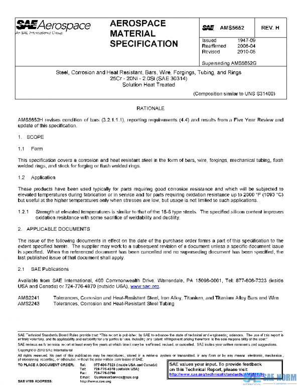 SAE AMS5652H PDF