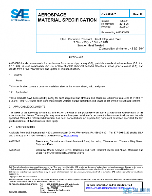 SAE AMS5595H PDF