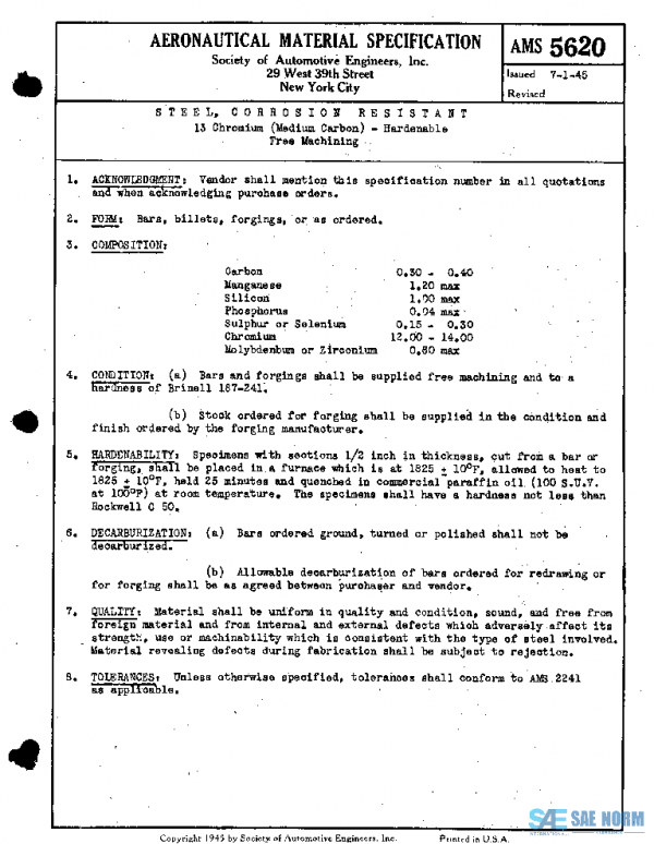 SAE AMS5620 PDF SAE AMS5620 PDF