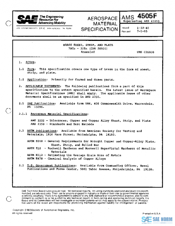 SAE AMS4505F PDF SAE AMS4505F PDF