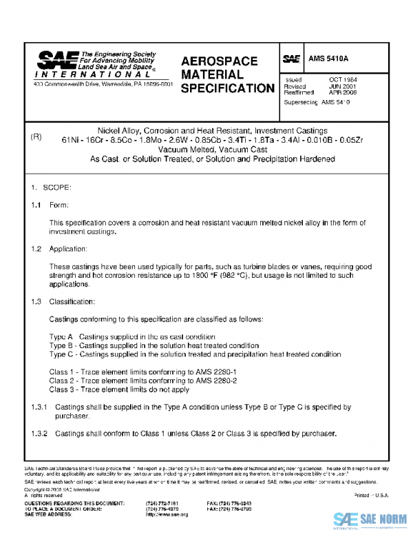 SAE AMS5410A PDF