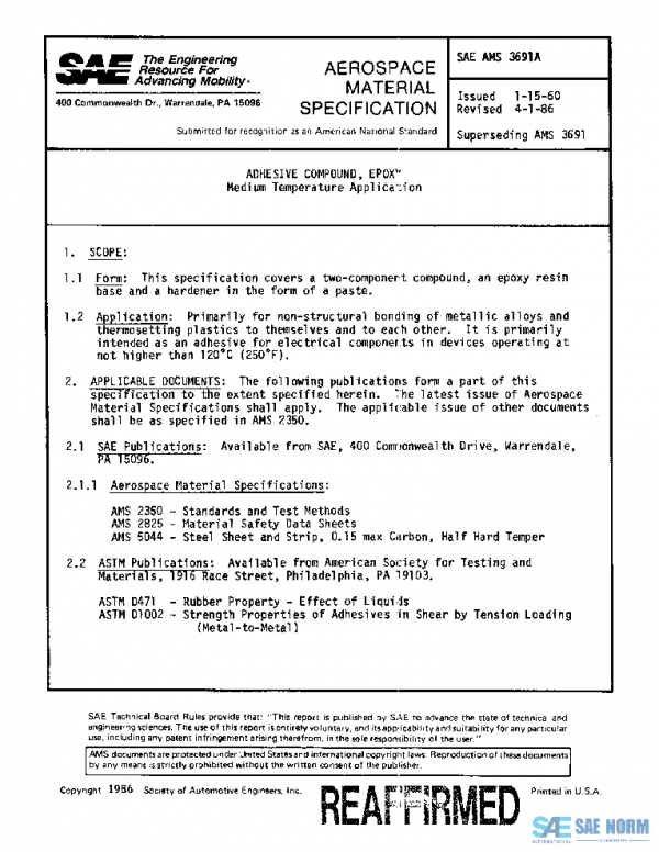 SAE AMS3691A PDF SAE AMS3691A PDF