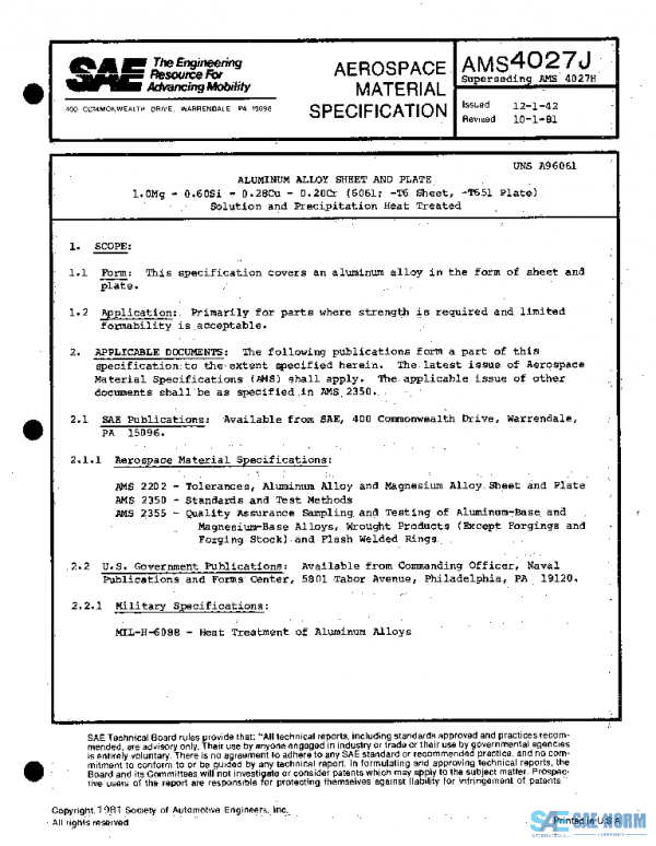 SAE AMS4027J PDF SAE AMS4027J PDF