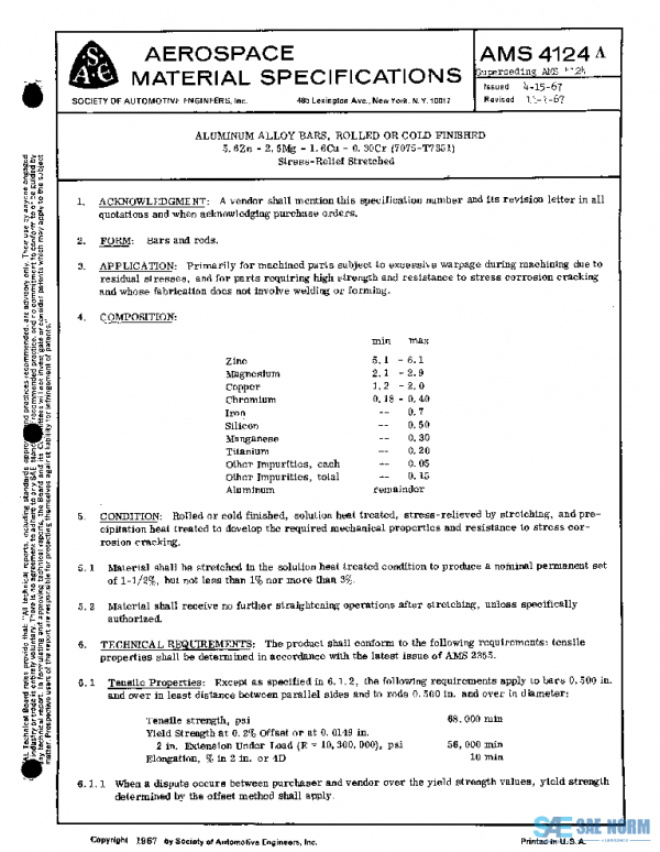 SAE AMS4124A PDF