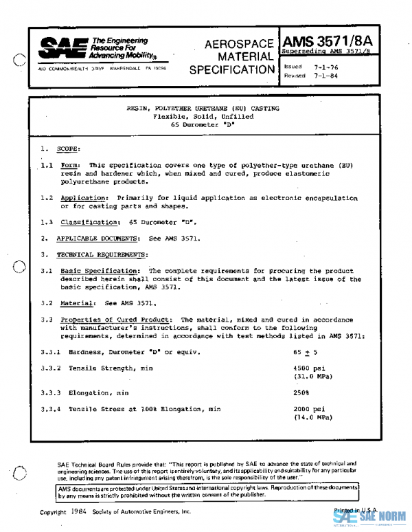 SAE AMS3571/8A PDF