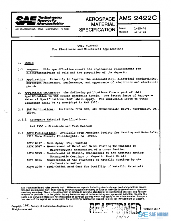 SAE AMS2422C PDF SAE AMS2422C PDF