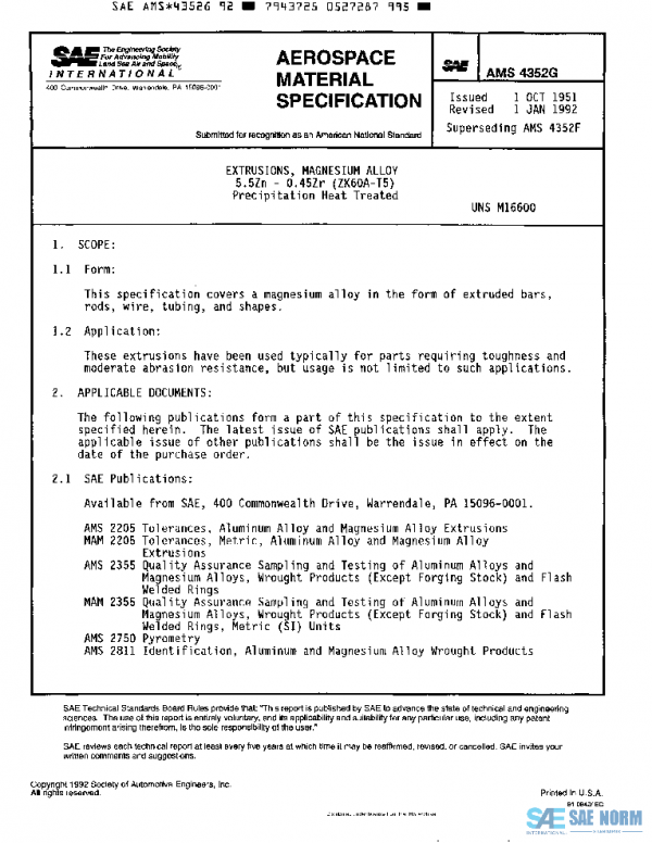 SAE AMS4352G PDF SAE AMS4352G PDF