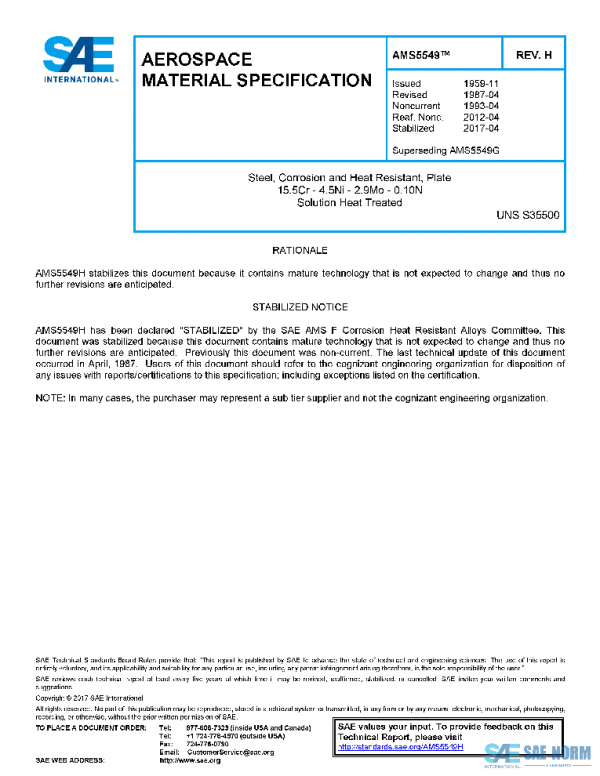 SAE AMS5549H PDF