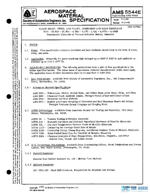 SAE AMS5544E PDF SAE AMS5544E PDF