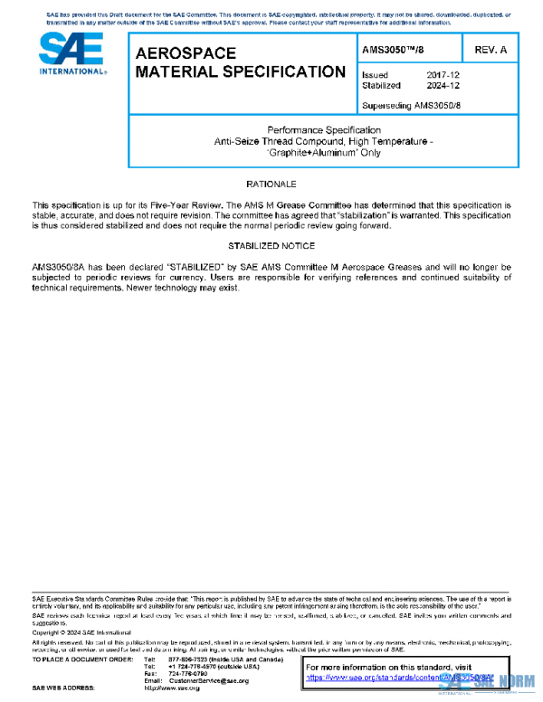SAE AMS3050/8A PDF SAE AMS3050/8A PDF
