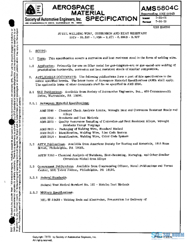 SAE AMS5804C PDF SAE AMS5804C PDF