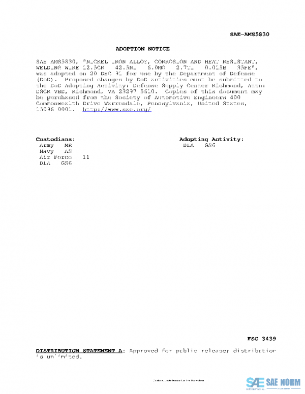 SAE AMS5830A PDF SAE AMS5830A PDF