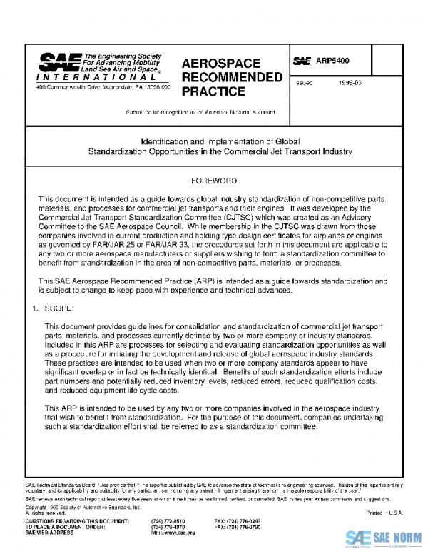 SAE ARP5400 PDF SAE ARP5400 PDF