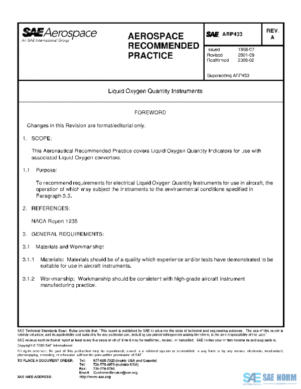 SAE ARP433A PDF SAE ARP433A PDF