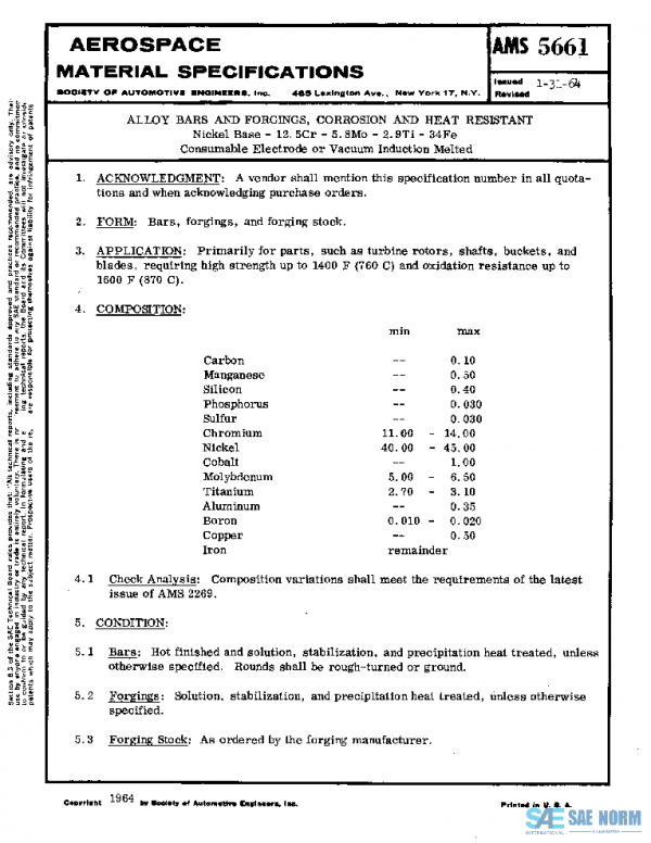 SAE AMS5661 PDF SAE AMS5661 PDF