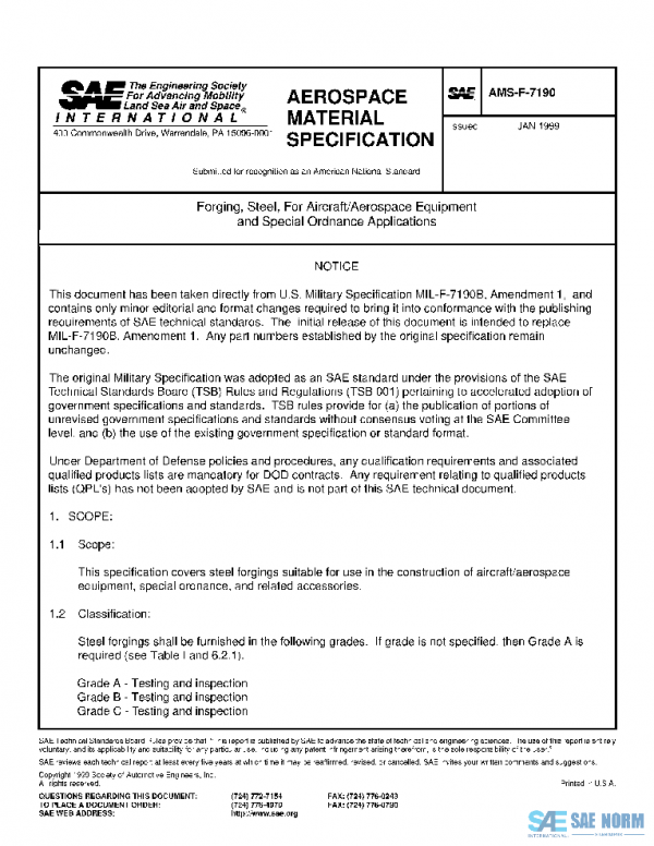 SAE AMSF7190 PDF