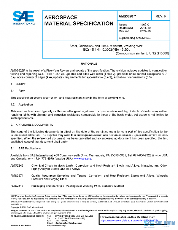 SAE AMS5826F PDF SAE AMS5826F PDF