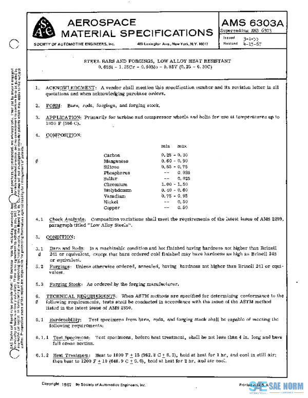 SAE AMS6303A PDF SAE AMS6303A PDF