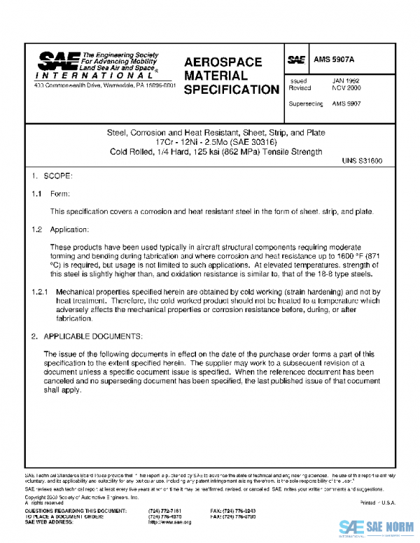 SAE AMS5907A PDF SAE AMS5907A PDF