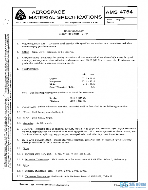 SAE AMS4764 PDF