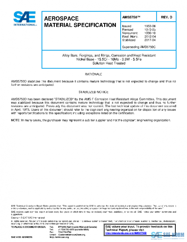 SAE AMS5750D PDF SAE AMS5750D PDF