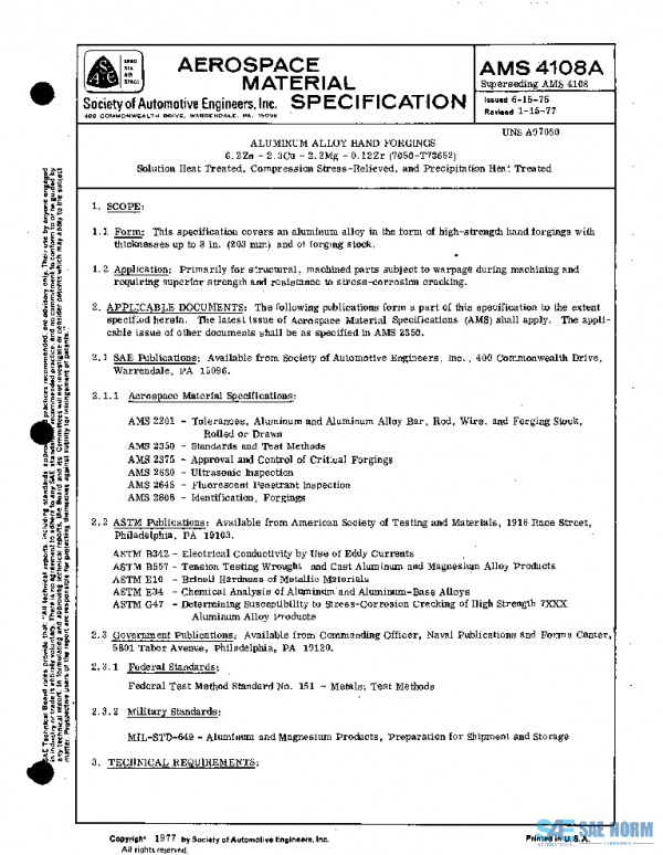 SAE AMS4108A PDF SAE AMS4108A PDF