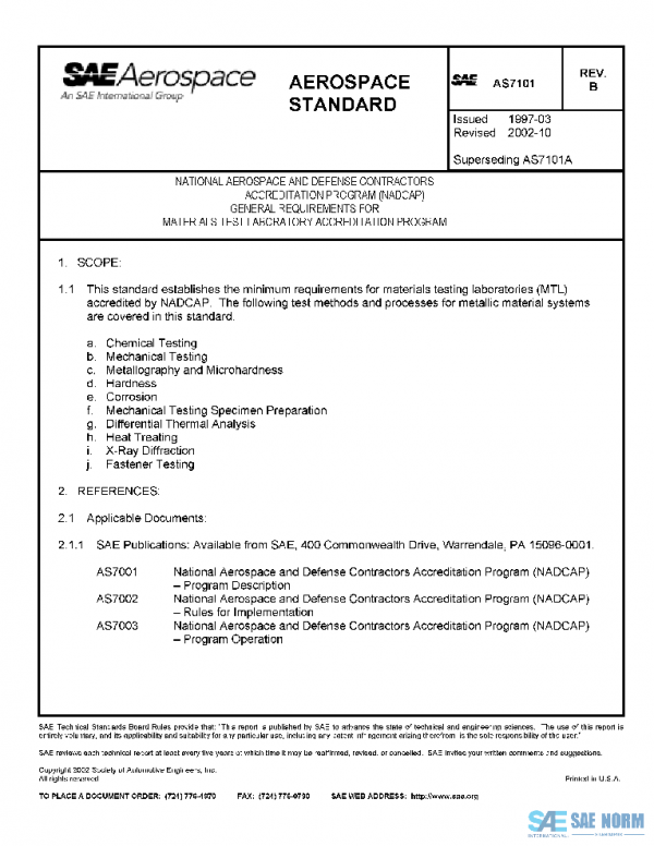 SAE AS7101B PDF SAE AS7101B PDF