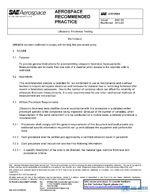SAE ARP2654 PDF