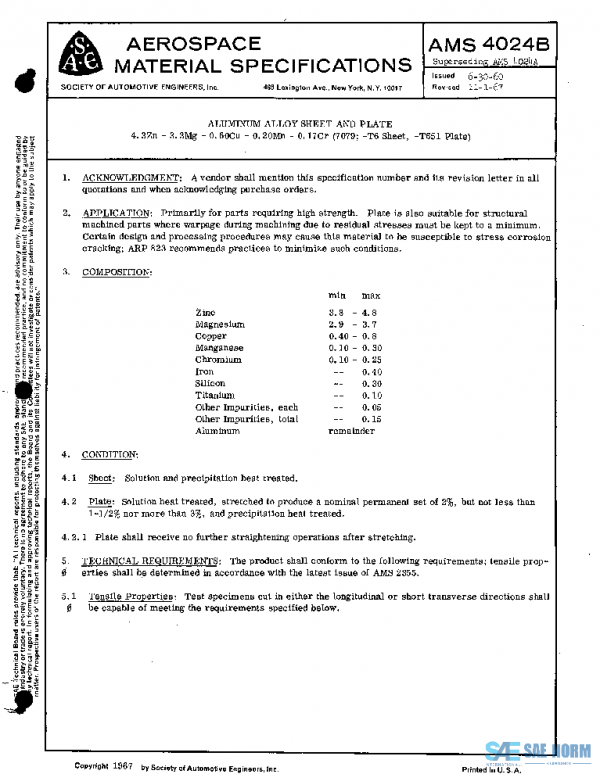 SAE AMS4024B PDF SAE AMS4024B PDF
