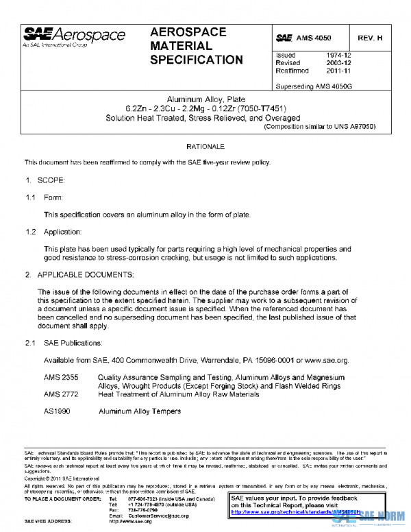 SAE AMS4050H PDF