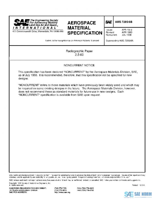 SAE AMS7295/8B PDF SAE AMS7295/8B PDF