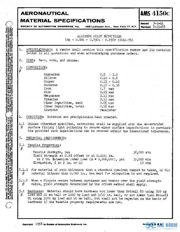 SAE AMS4150C PDF SAE AMS4150C PDF