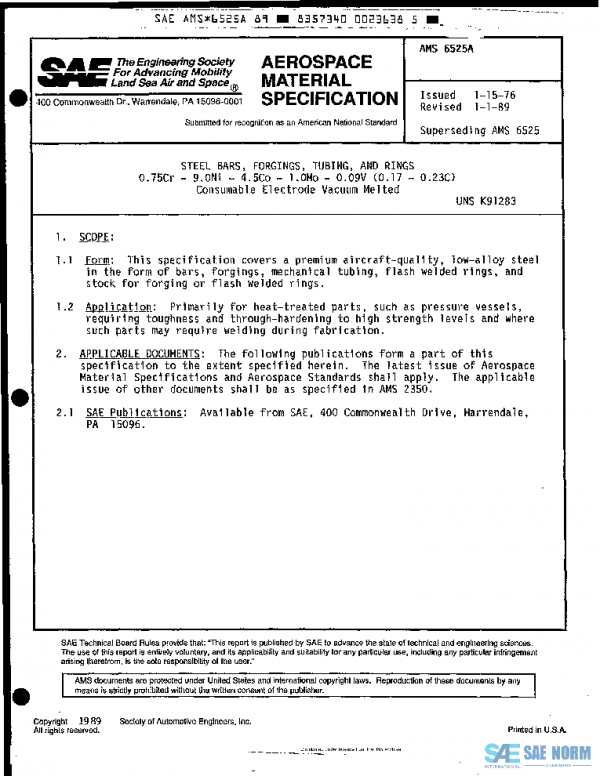 SAE AMS6525A PDF SAE AMS6525A PDF