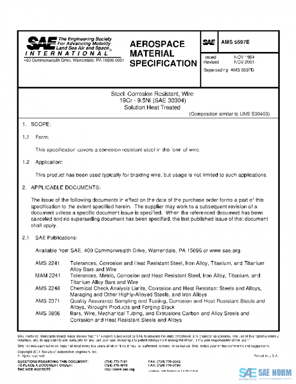 SAE AMS5697E PDF