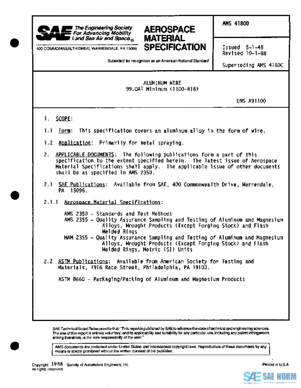 SAE AMS4180D PDF SAE AMS4180D PDF