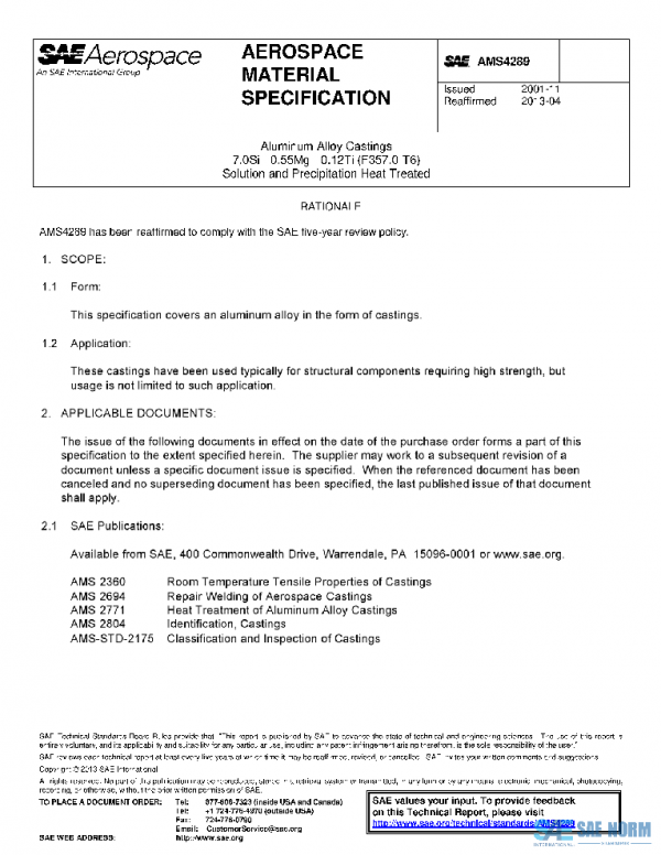 SAE AMS4289 PDF SAE AMS4289 PDF
