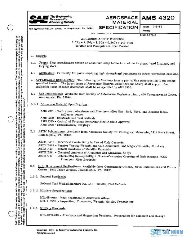 SAE AMS4320 PDF SAE AMS4320 PDF