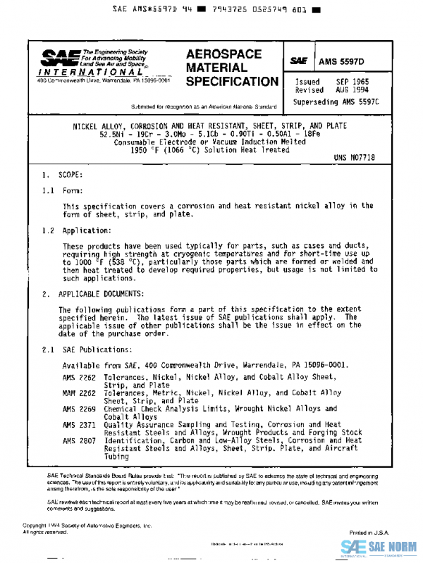 SAE AMS5597D PDF