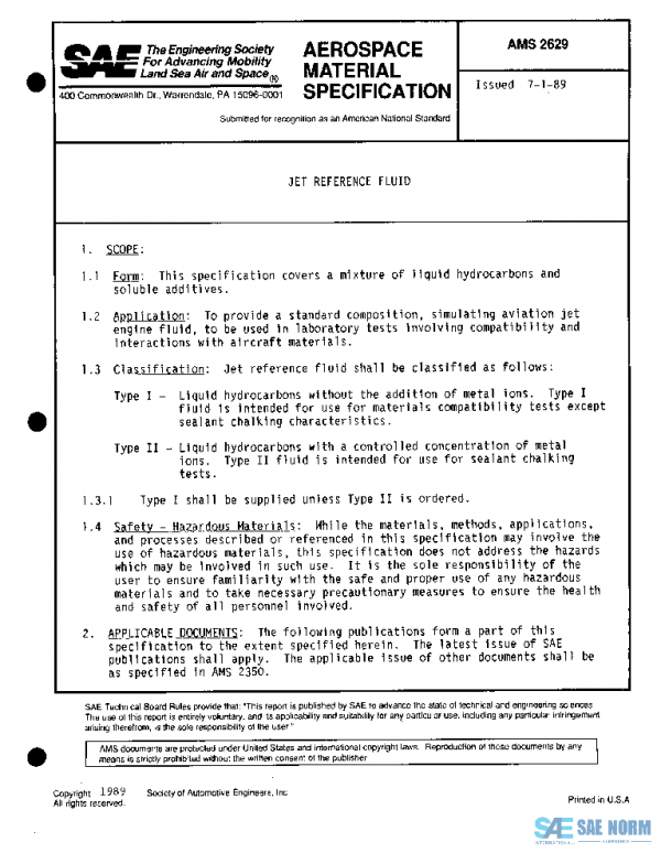 SAE AMS2629 PDF SAE AMS2629 PDF