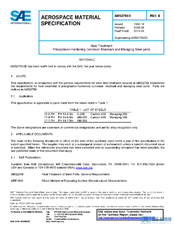 SAE AMS2759/3E PDF SAE AMS2759/3E PDF