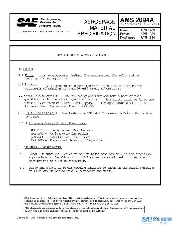 SAE AMS2694A PDF