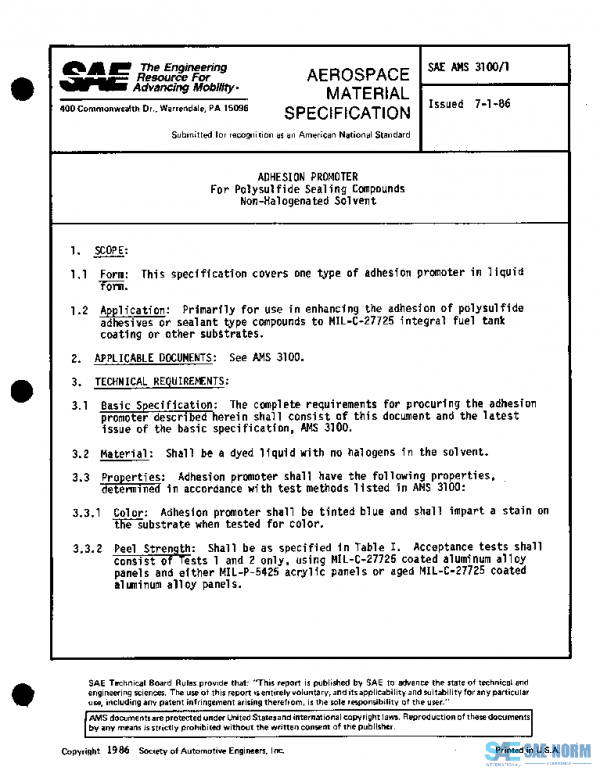 SAE AMS3100/1 PDF