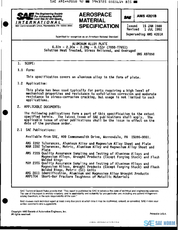 SAE AMS4201B PDF