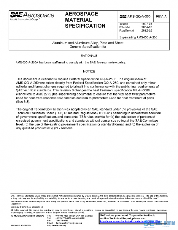 SAE AMSQQA250A PDF SAE AMSQQA250A PDF