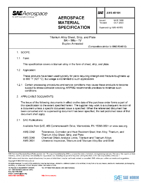 SAE AMS4916H PDF SAE AMS4916H PDF