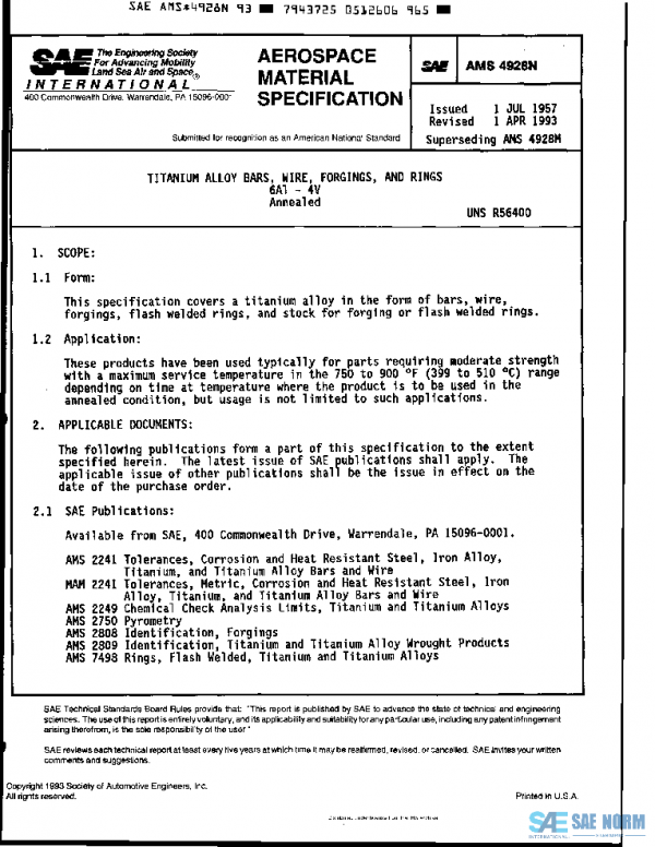 SAE AMS4928N PDF SAE AMS4928N PDF