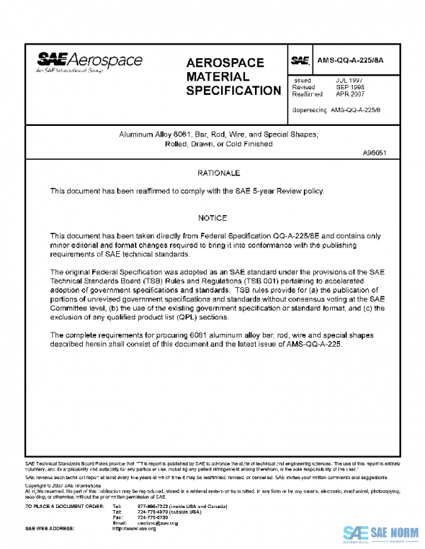 SAE AMSQQA225/8A PDF SAE AMSQQA225/8A PDF