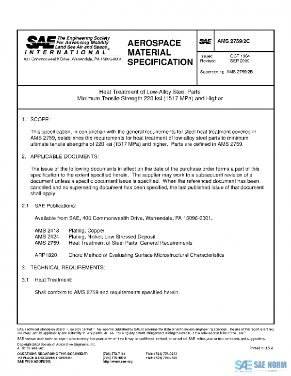 SAE AMS2759/2C PDF SAE AMS2759/2C PDF