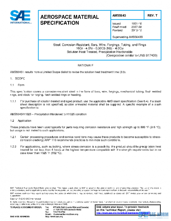 SAE AMS5643T PDF SAE AMS5643T PDF