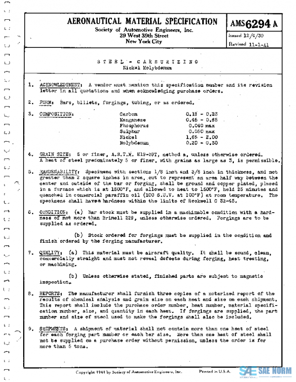SAE AMS6294A PDF SAE AMS6294A PDF